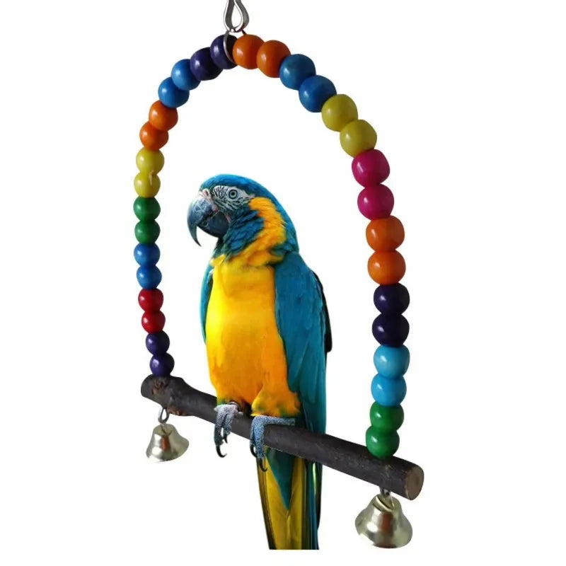 Natural Wooden Bird Swing Toy