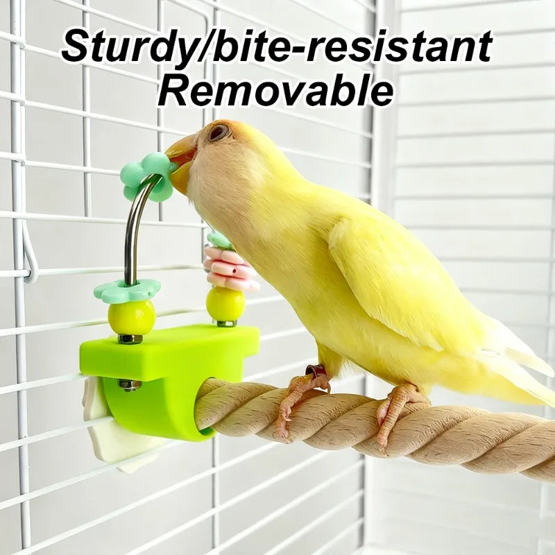 Wood Bird Perch with Chew Toy