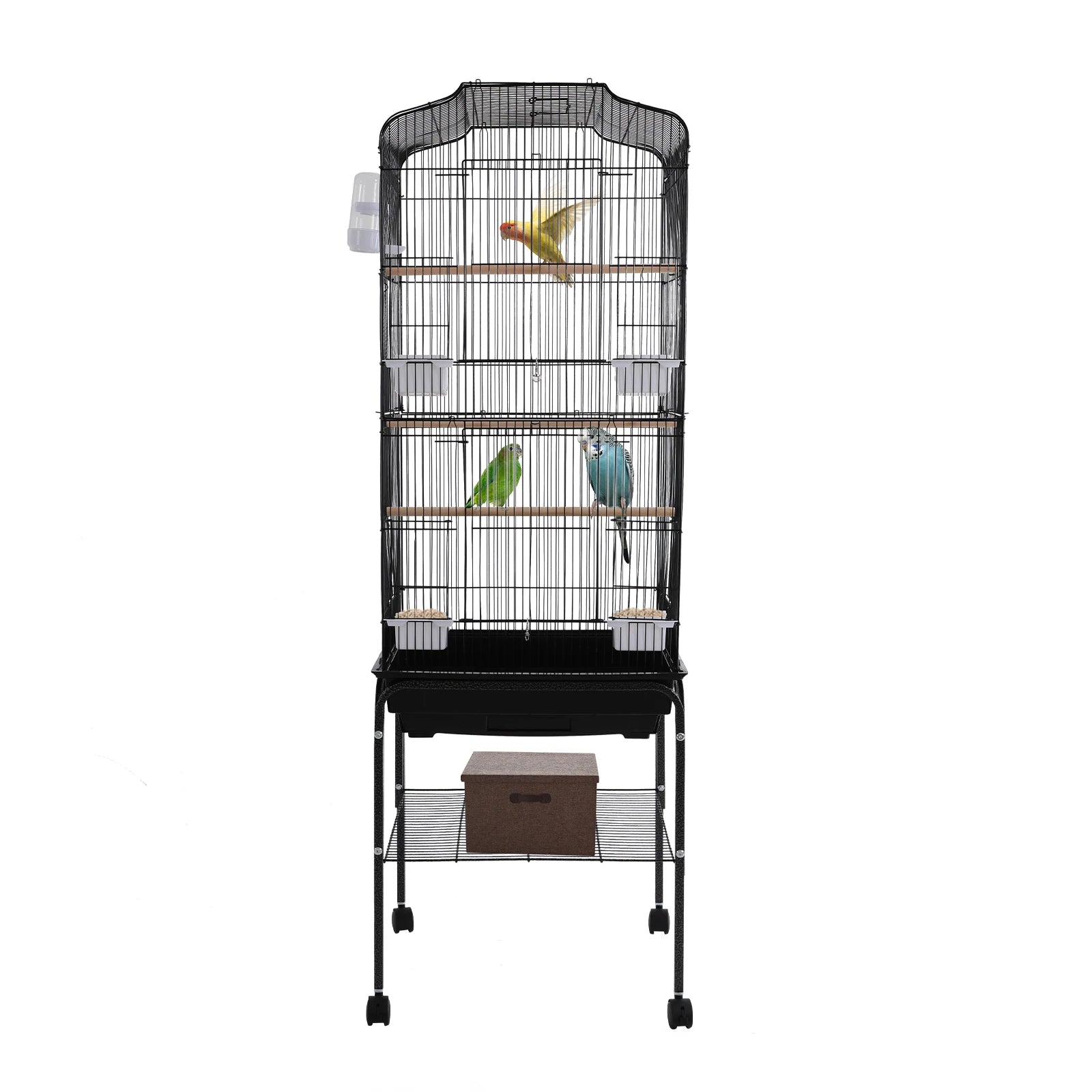 Large Bird Cage with Stand & Wheels - 47x37x137cm