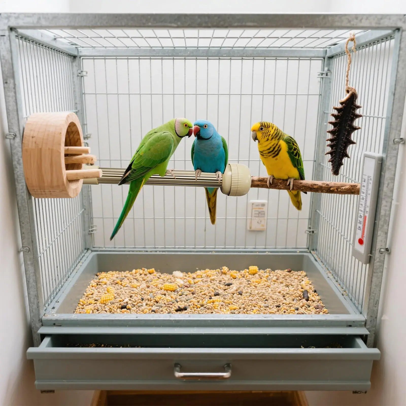 USB Bird Cage Heater with Anti-Bite Perch Stand
