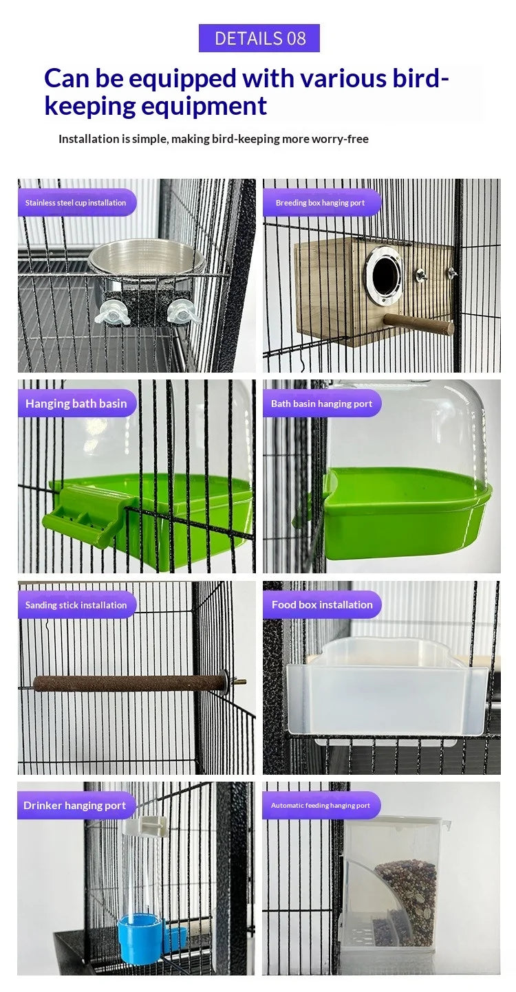 Luxury Metal Multi-Bird Aviary