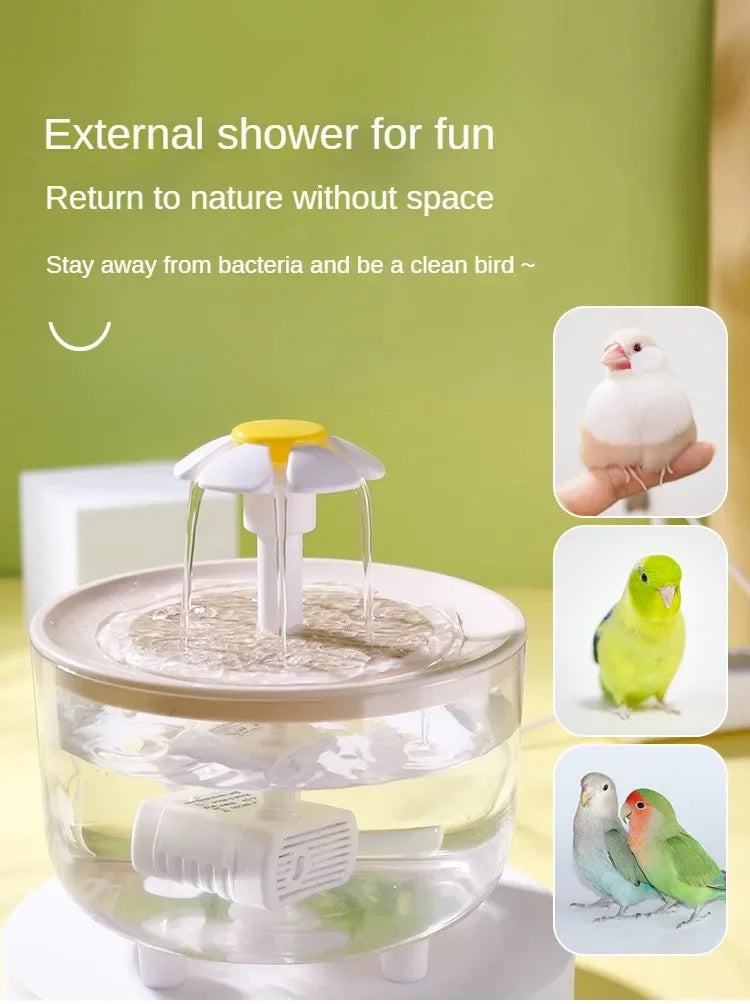 Auto Circulating 2-in-1 Parrot Bath & Water Fountain