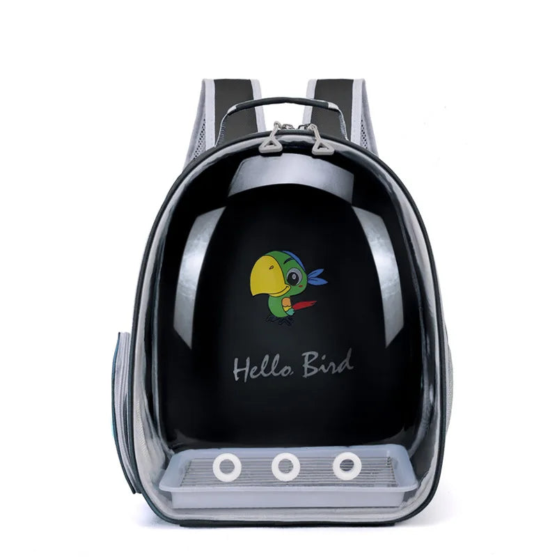 Portable Bird Carrier Backpack with Perch
