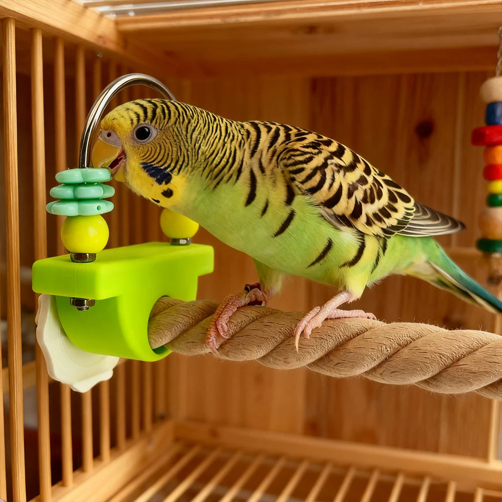Wood Bird Perch with Chew Toy