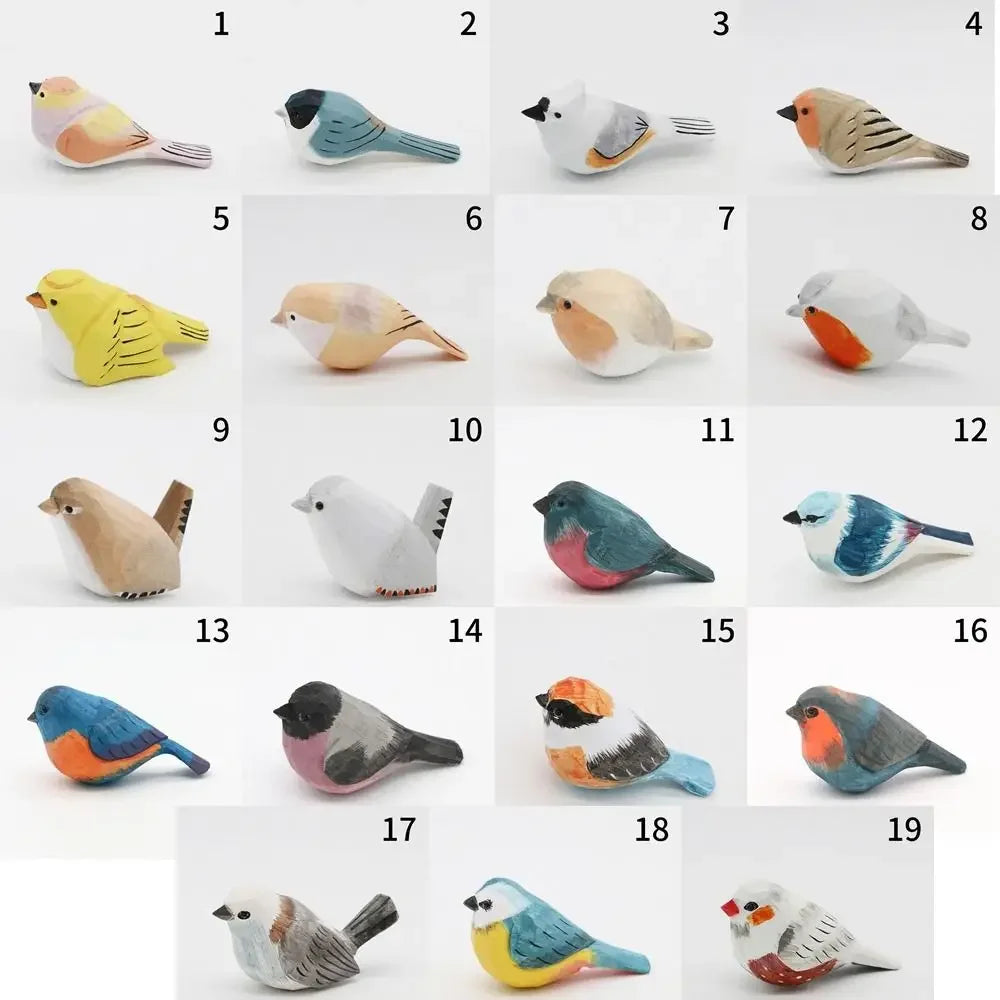 Handmade Wooden Bird Figurine