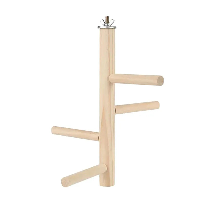 Natural Wood Parrot Stand