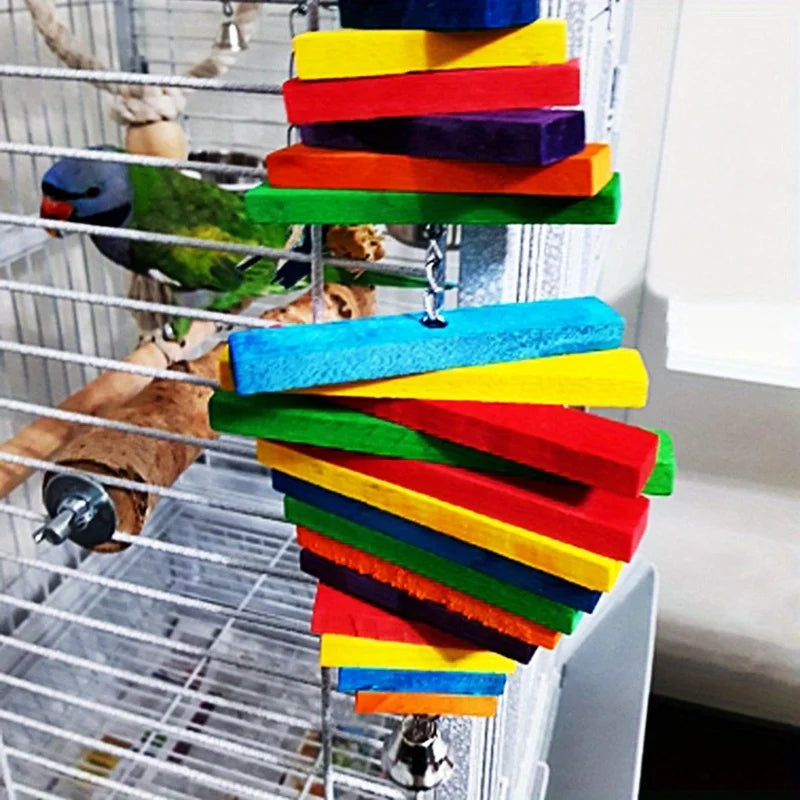 Rainbow Wood Block Chew Toy