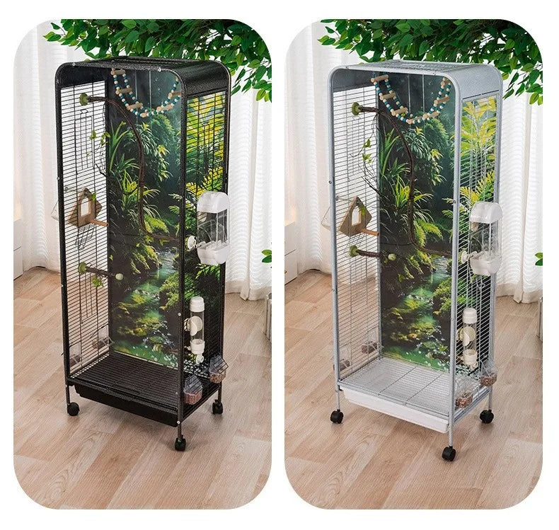 Large Wheeled Metal Bird Cage