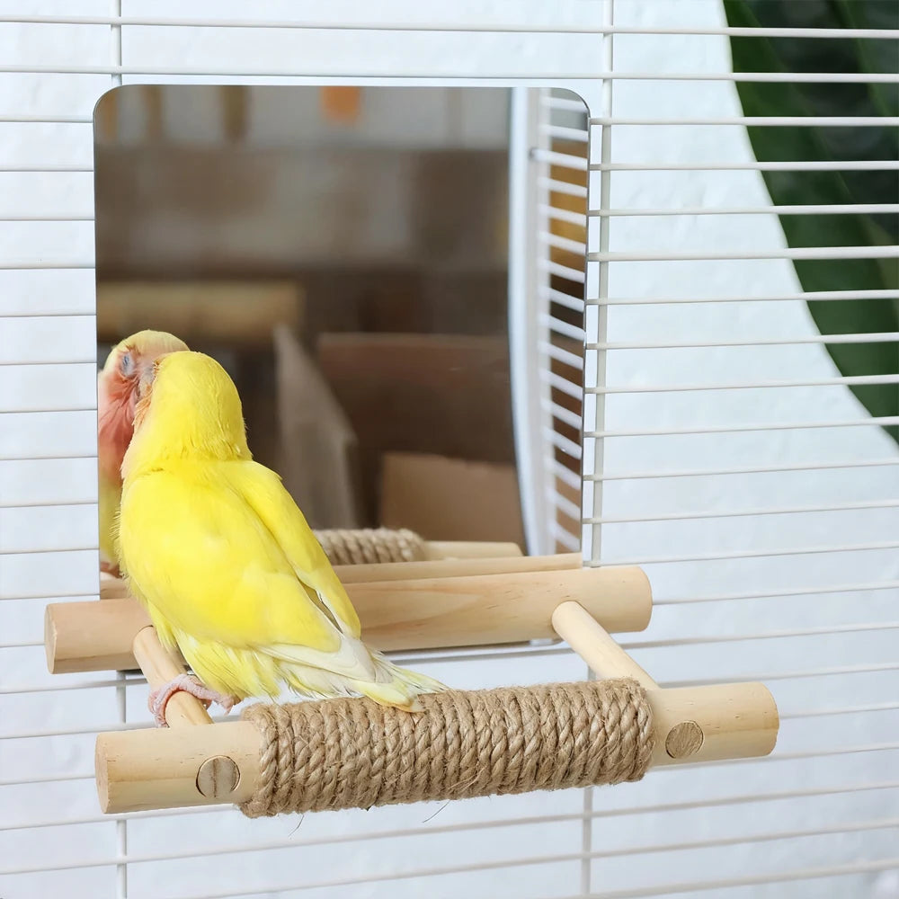 Jute Rope Perch with Mirror