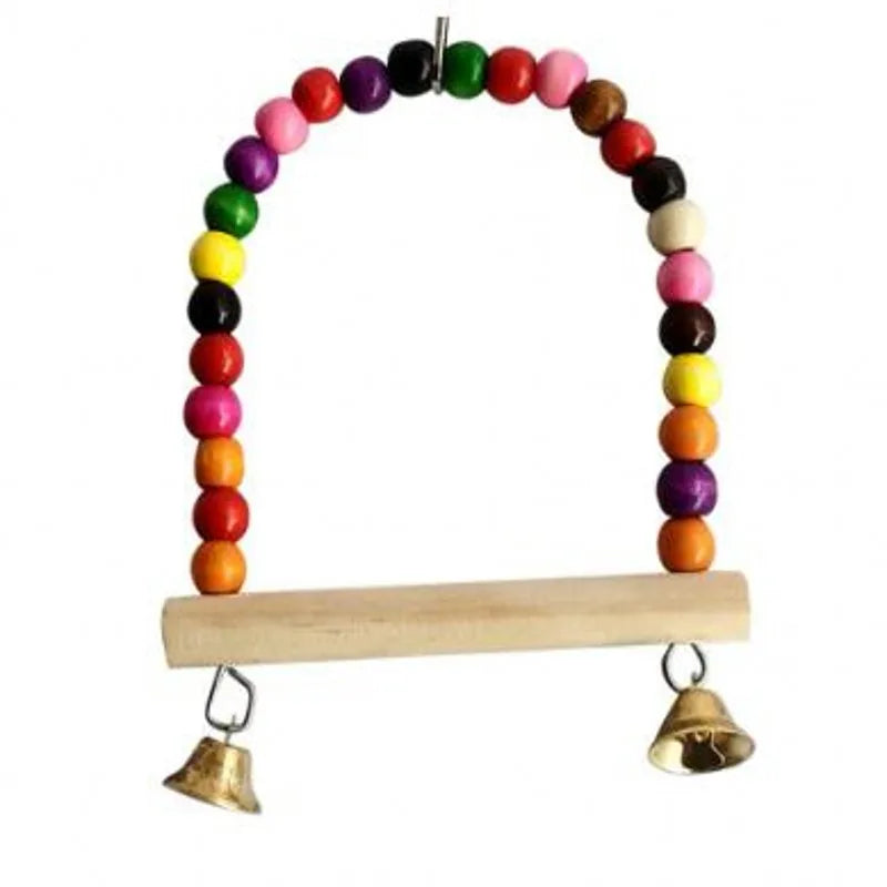 Natural Wooden Bird Swing Toy