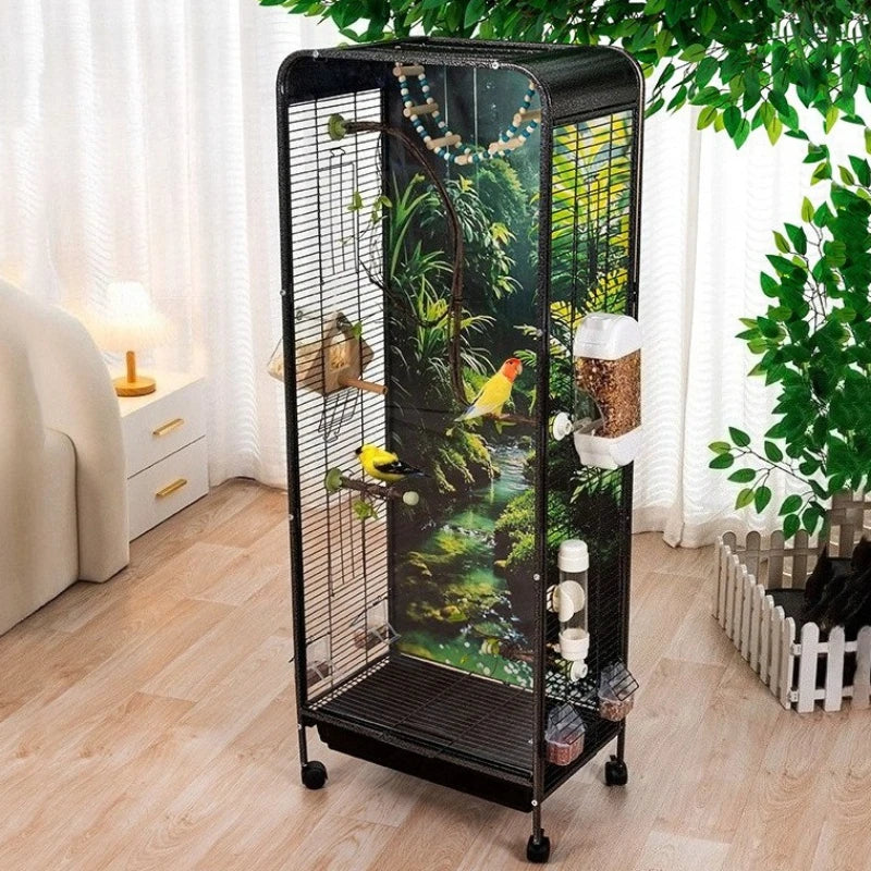 Large Wheeled Metal Bird Cage