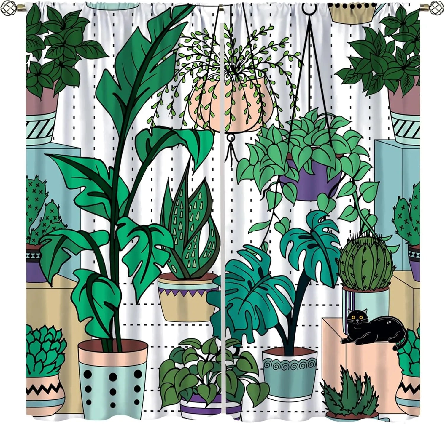 Parrot Window Curtains - 2 Panels
