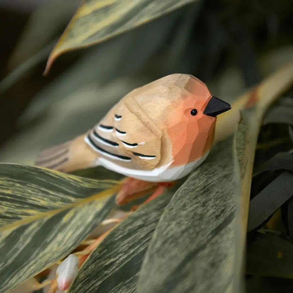 Handmade Wooden Bird Figurine