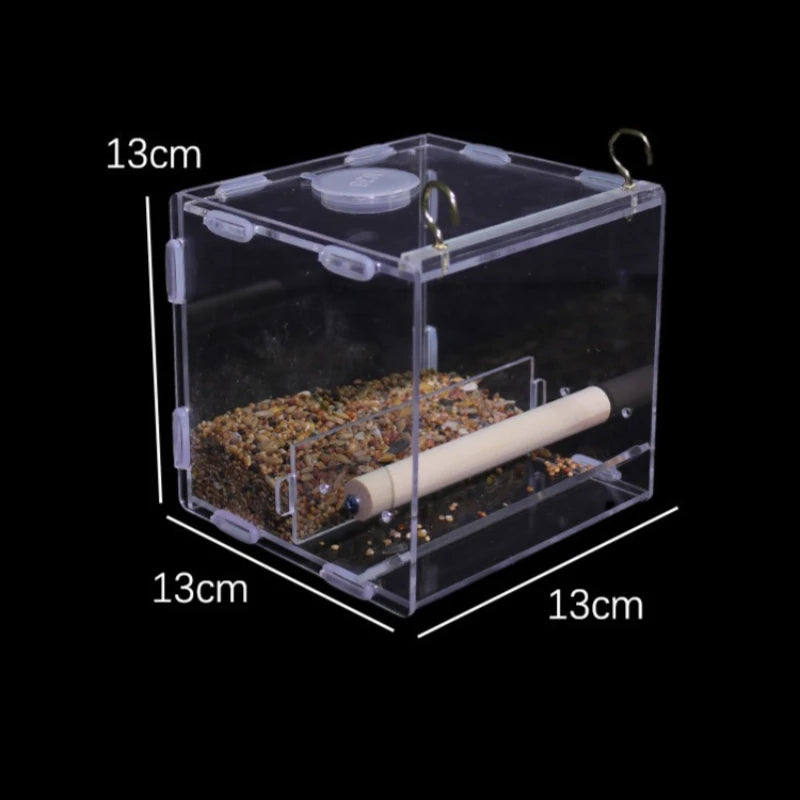Acrylic Bird Feeder - Splash-Proof