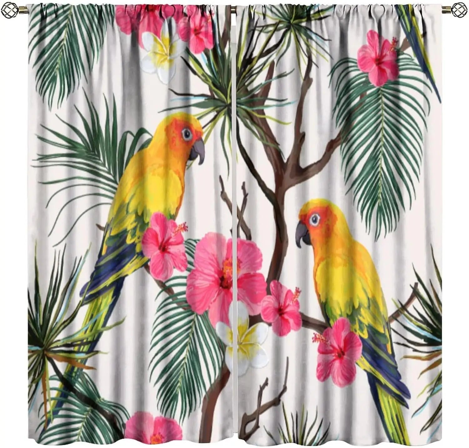 Parrot Window Curtains - 2 Panels