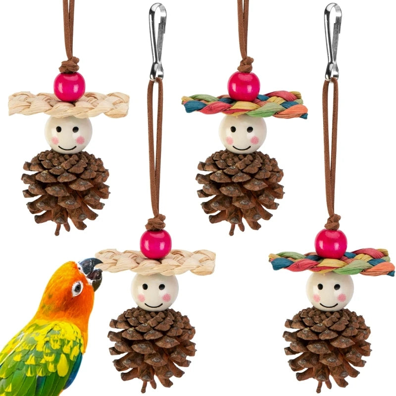 Natural Pinecone Bird Chew Toy
