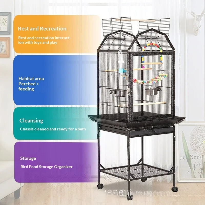 Luxury Metal Multi-Bird Aviary