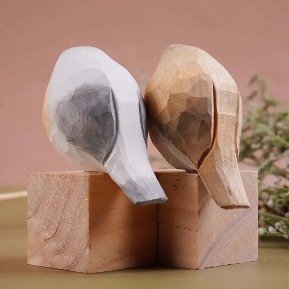 Handmade Wooden Bird Figurine