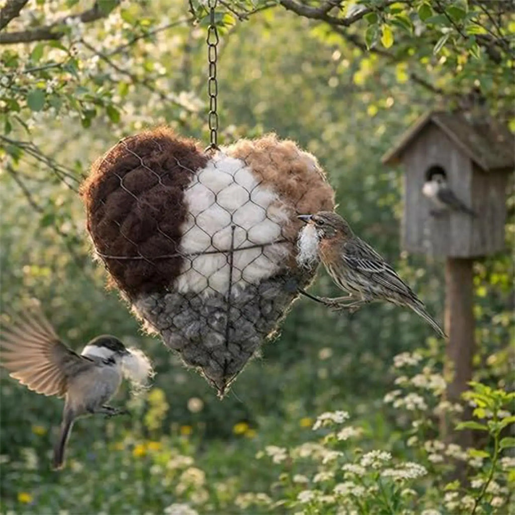 Heart-Shaped Bird Nesting Holder
