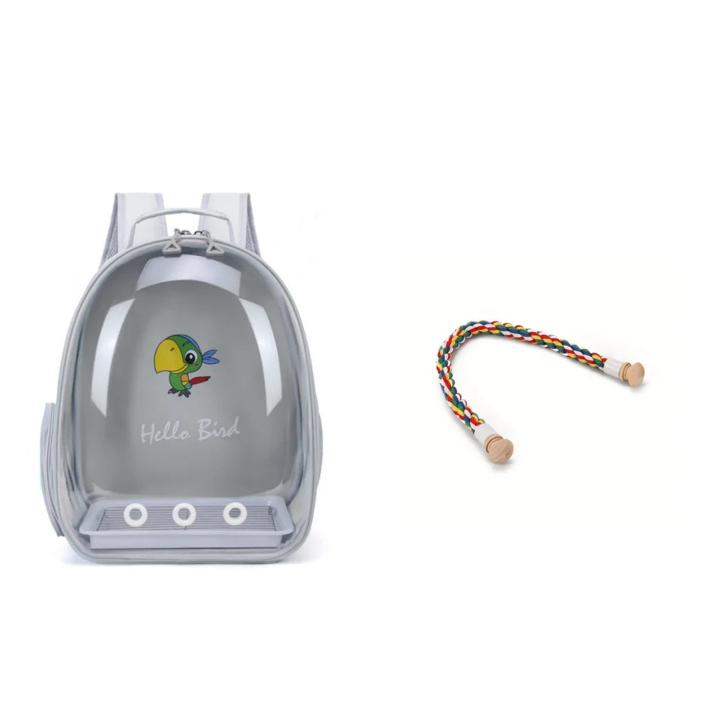 Portable Bird Carrier Backpack with Perch