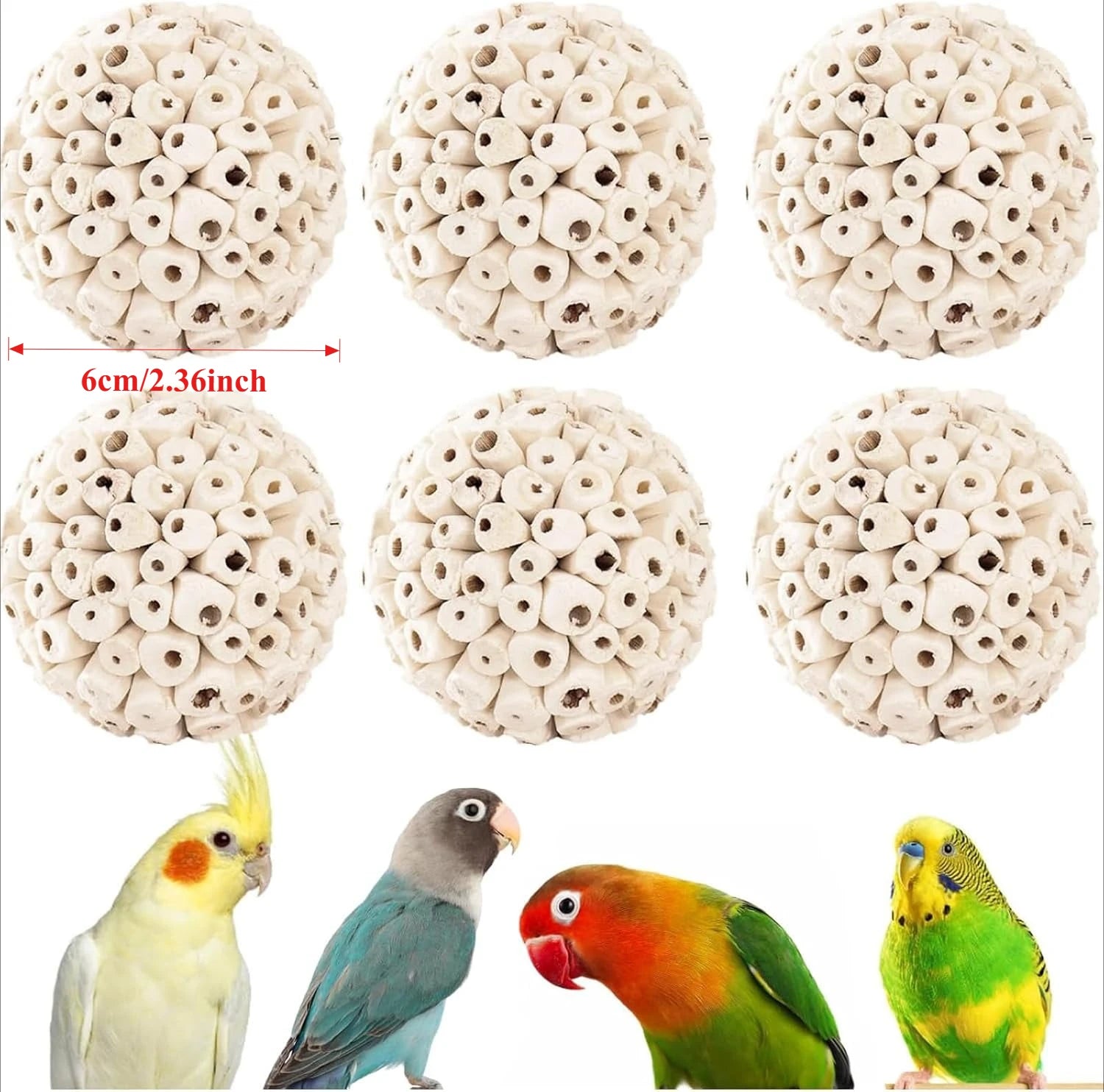 Sola Wood Foraging Ball Set for Parrots