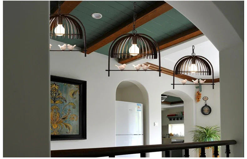 Retro Bird Cage Chandelier