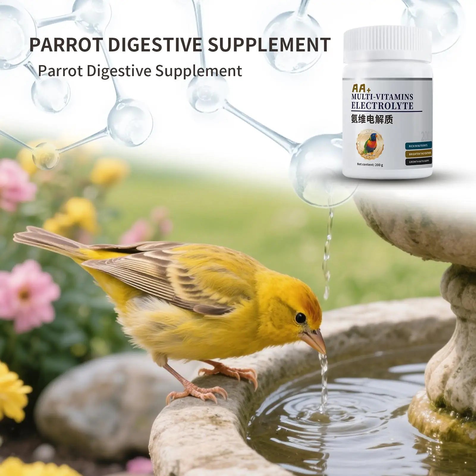 Bird Electrolyte & Probiotic Powder Supplement