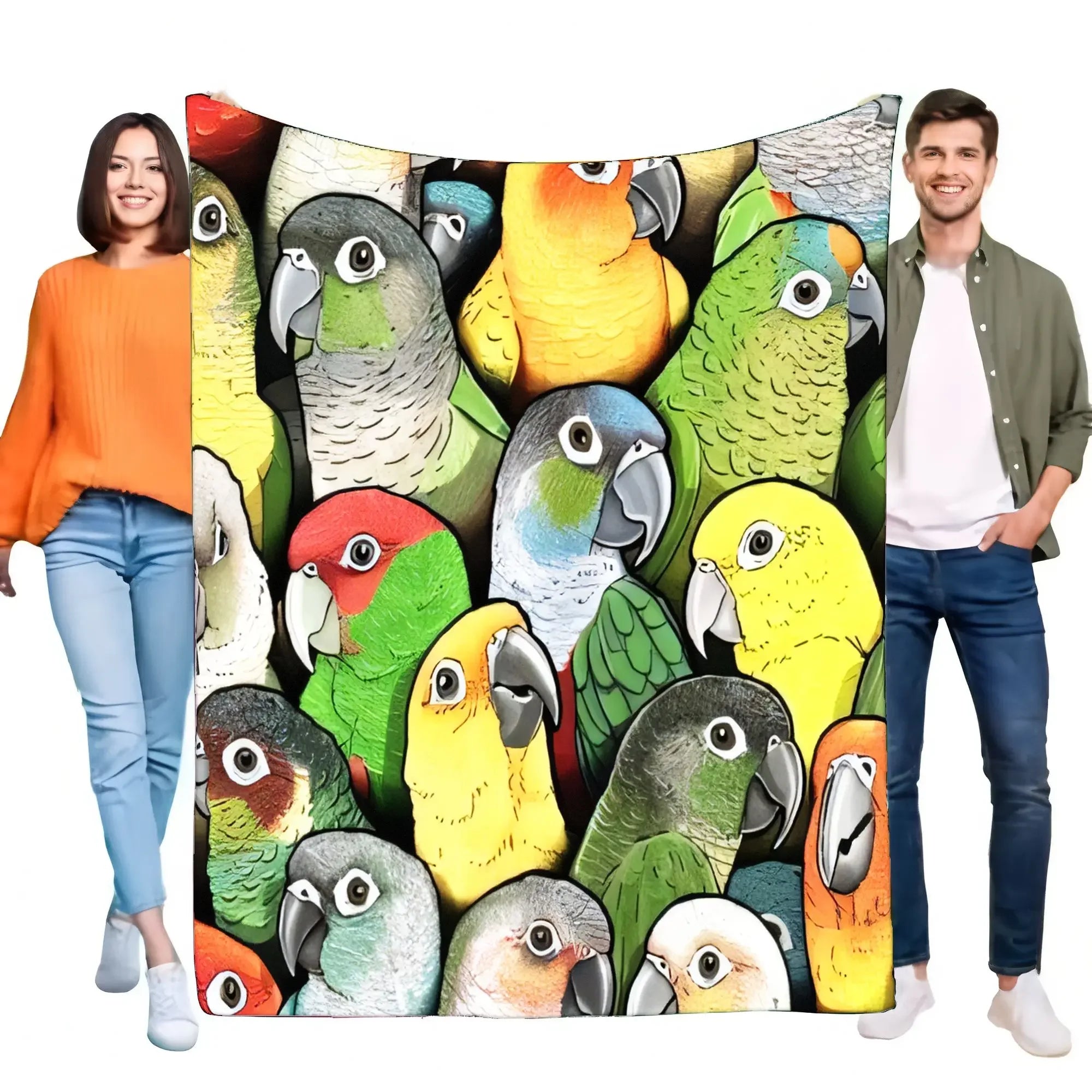 Colorful Parrot Fleece Blanket