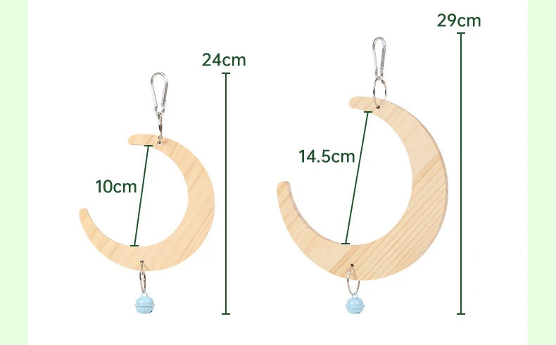 Wooden Mirror Interactive Toy with Perch