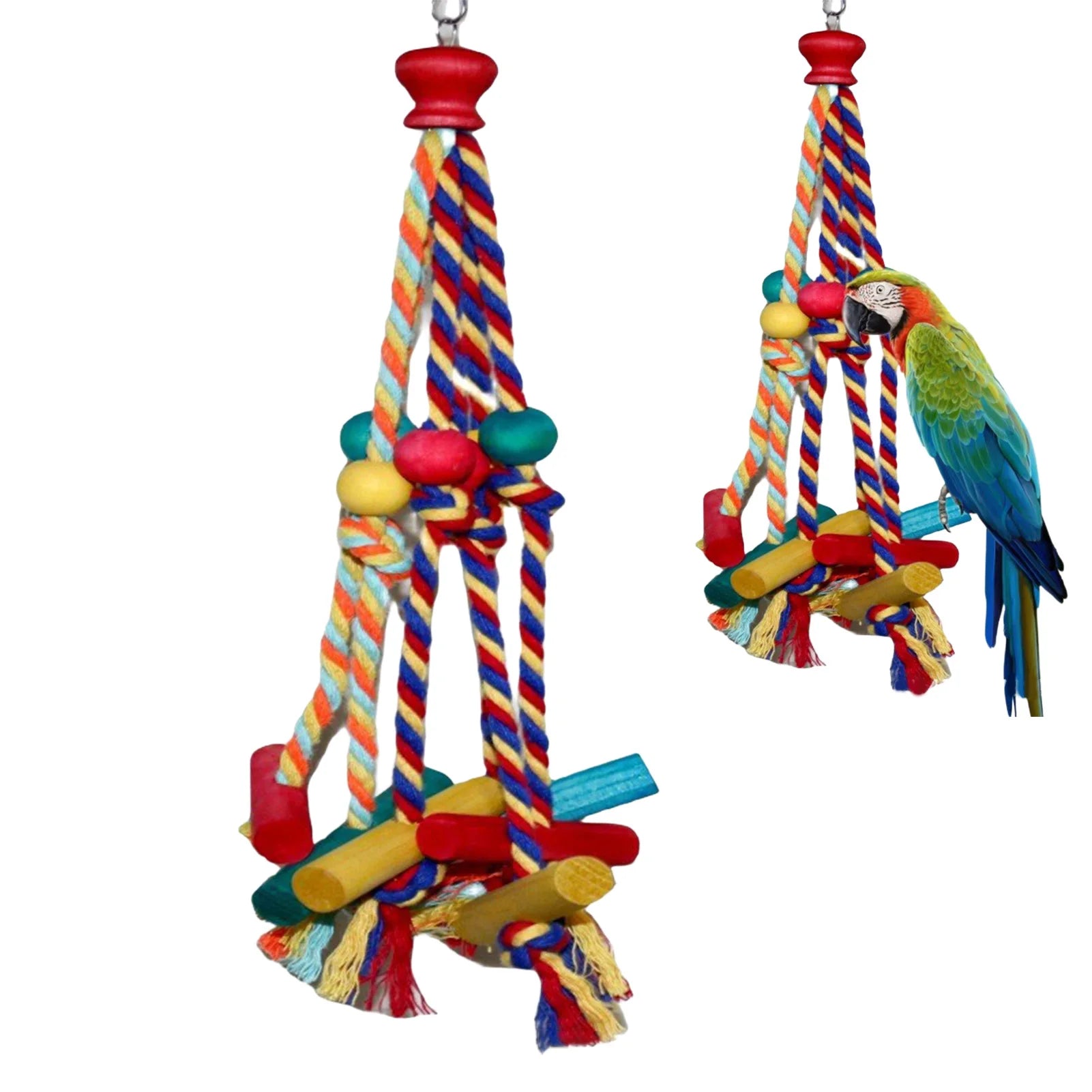 Multicolored Wooden Climbing Rope