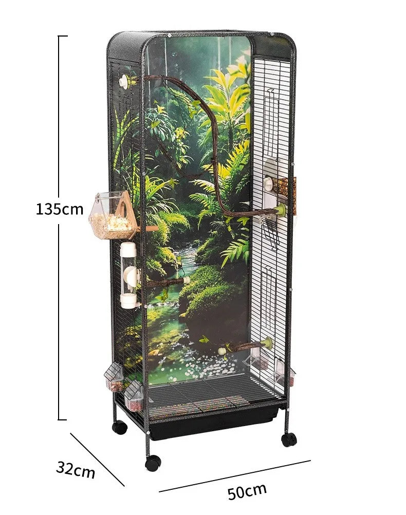 Large Wheeled Metal Bird Cage