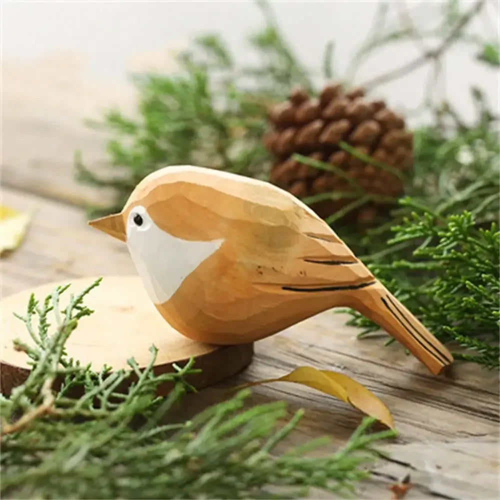Handmade Wooden Bird Figurine
