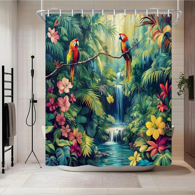 Jungle Parrot Shower Curtain