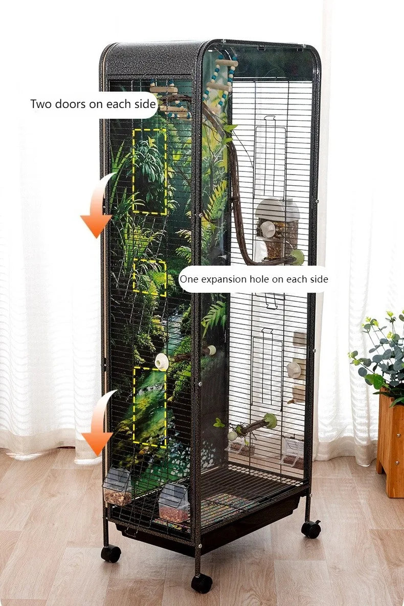 Large Wheeled Metal Bird Cage
