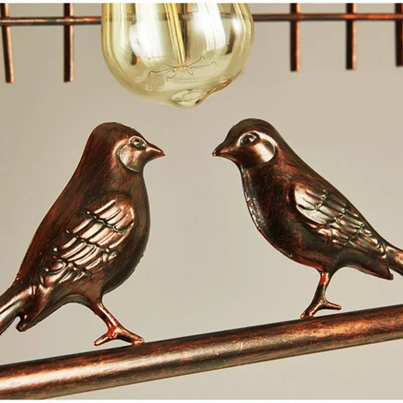 Retro Birdcage Chandelier – Wrought Iron Edison Pendant Light