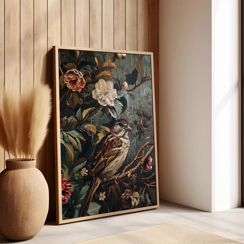 Vintage Bird Art Print - Canvas Poster
