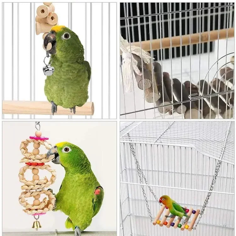 8-Piece Eco-Friendly Bird Toy Set