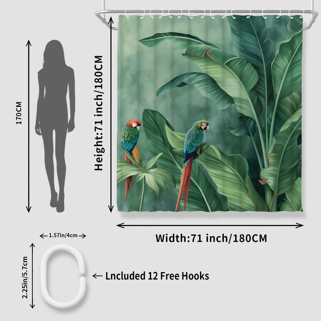 Tropical Parrot Shower Curtain