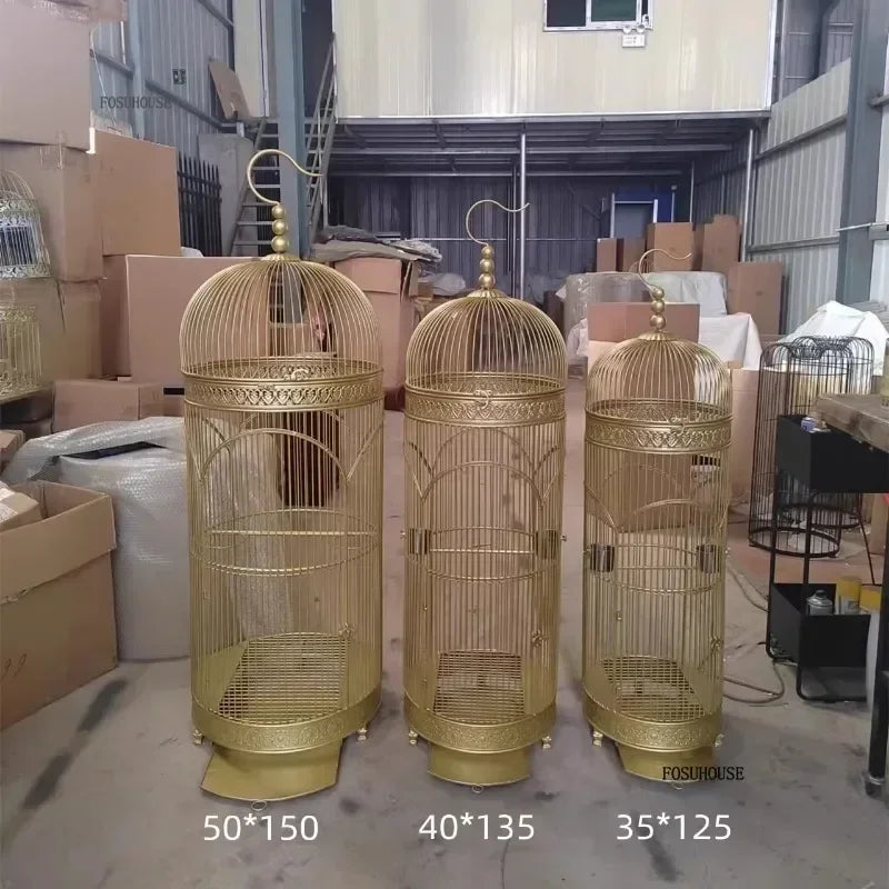Extra Large Iron Cylindrical Cage - European Retro