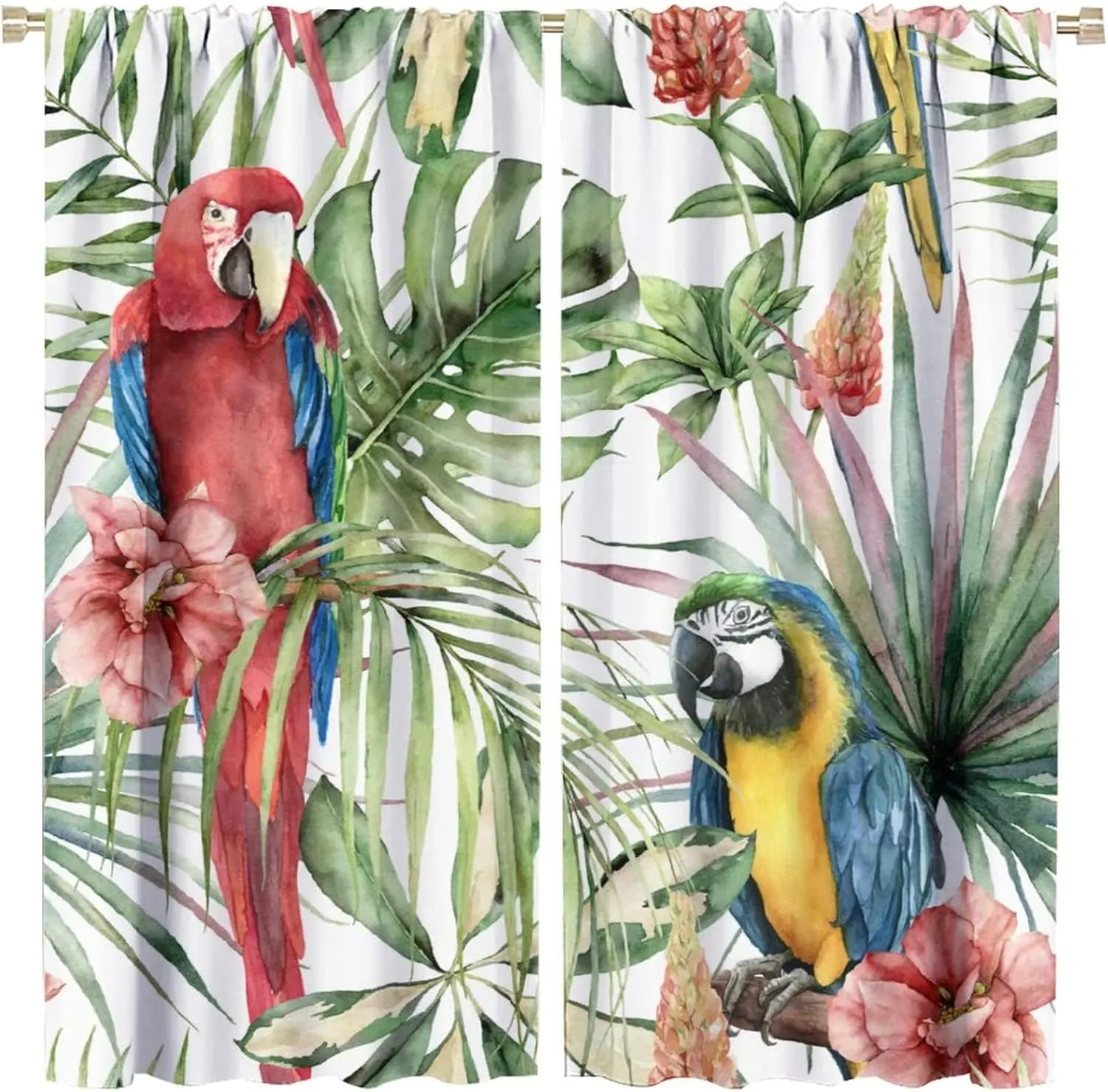 Parrot Window Curtains - 2 Panels