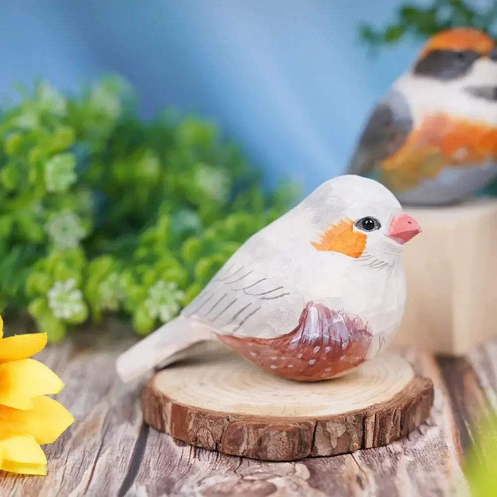 Handmade Wooden Bird Figurine