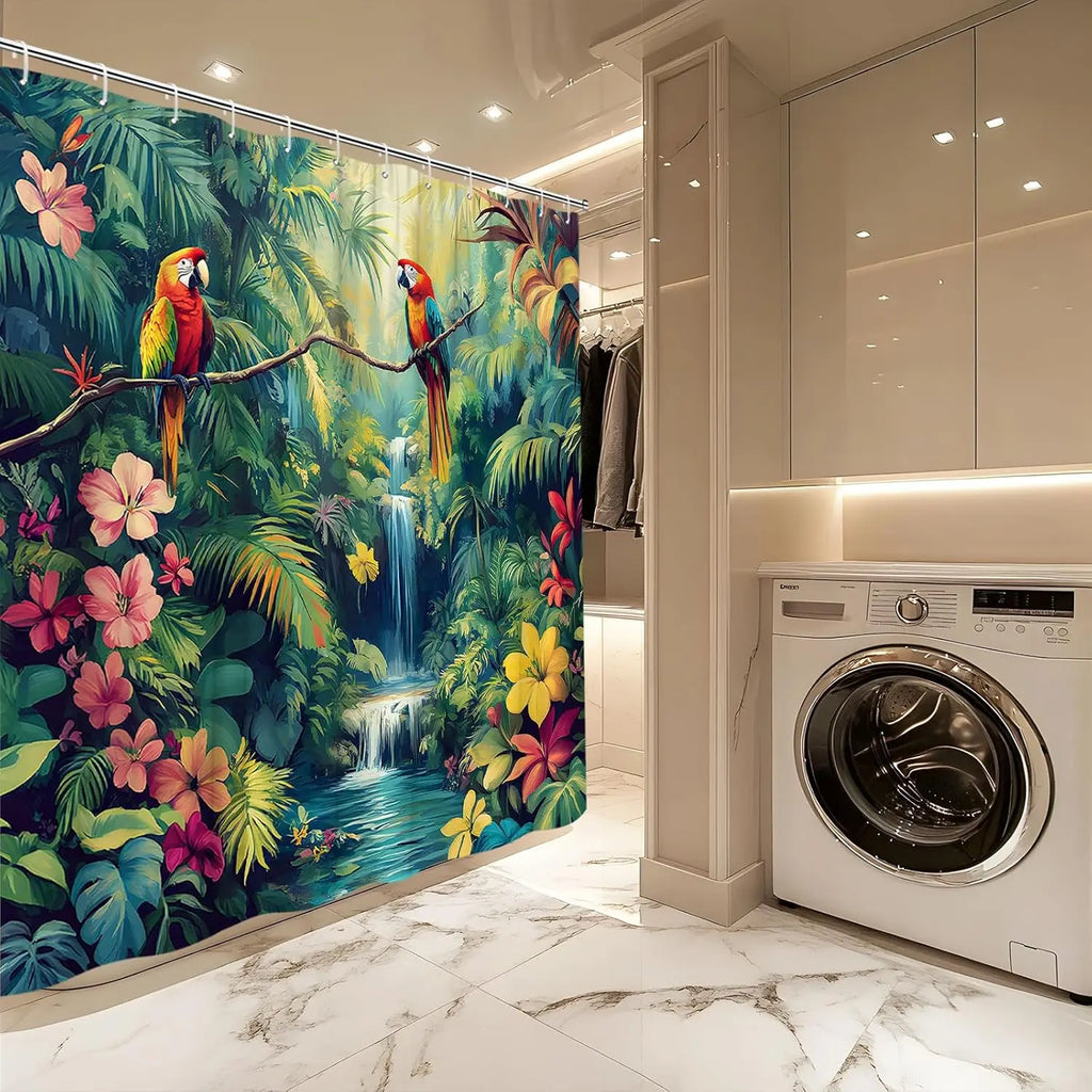 Jungle Parrot Shower Curtain
