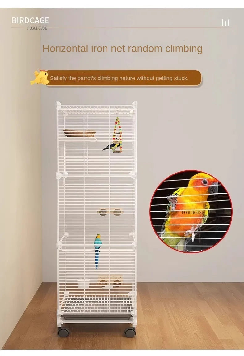 Modern Transparent Parrot Villa