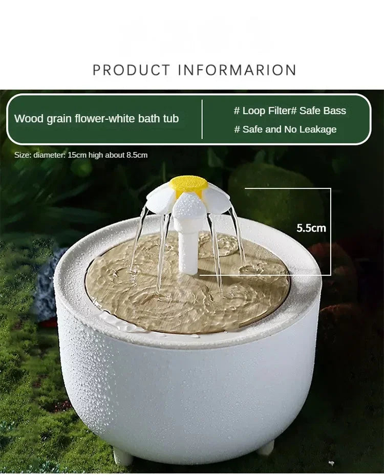 Auto Circulating 2-in-1 Parrot Bath & Water Fountain