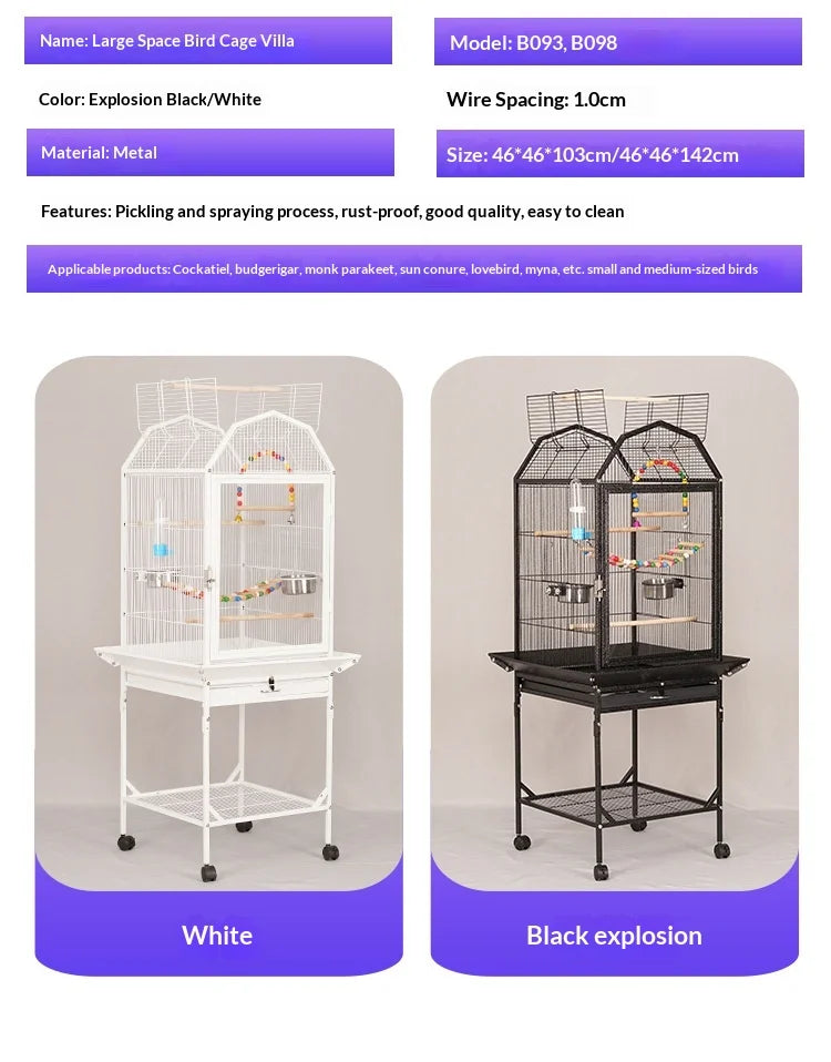 Luxury Metal Multi-Bird Aviary