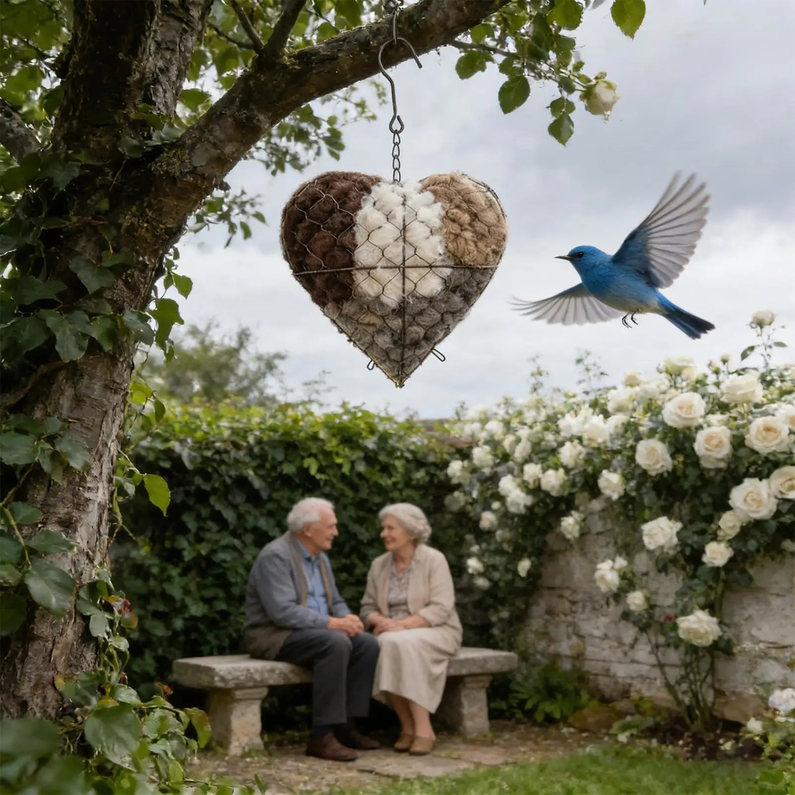 Heart-Shaped Bird Nesting Holder
