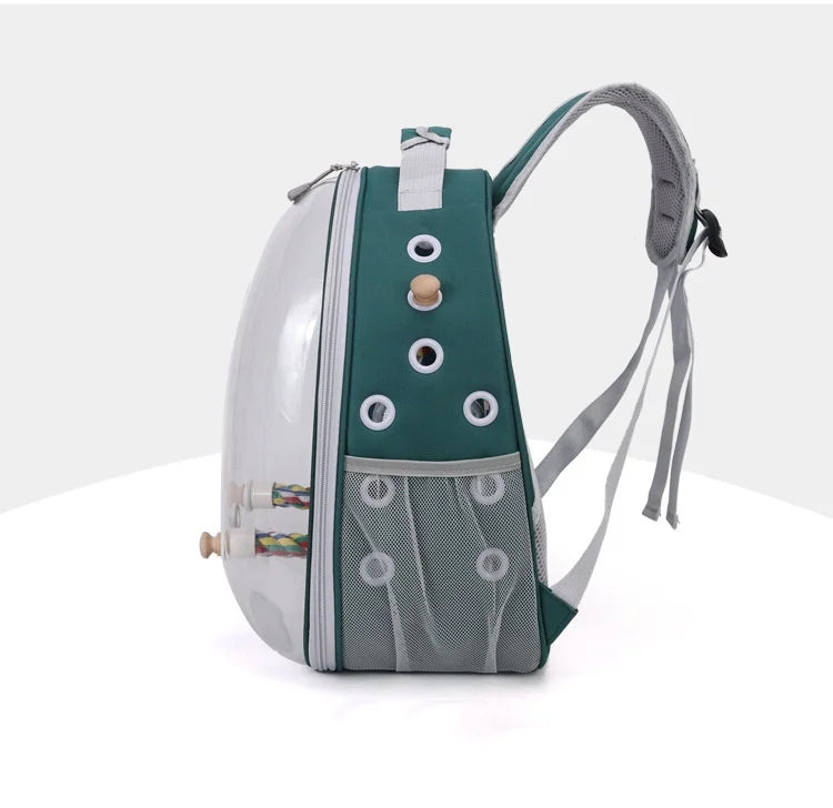 Portable Bird Carrier Backpack with Perch