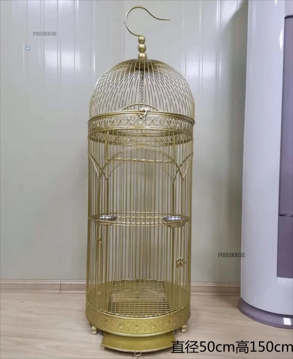 Extra Large Iron Cylindrical Cage - European Retro
