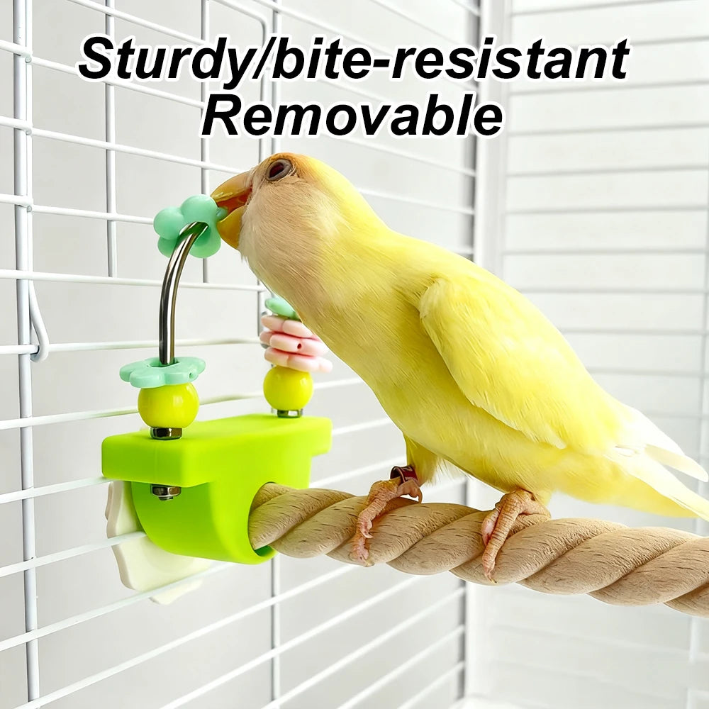 Wood Bird Perch with Chew Toy