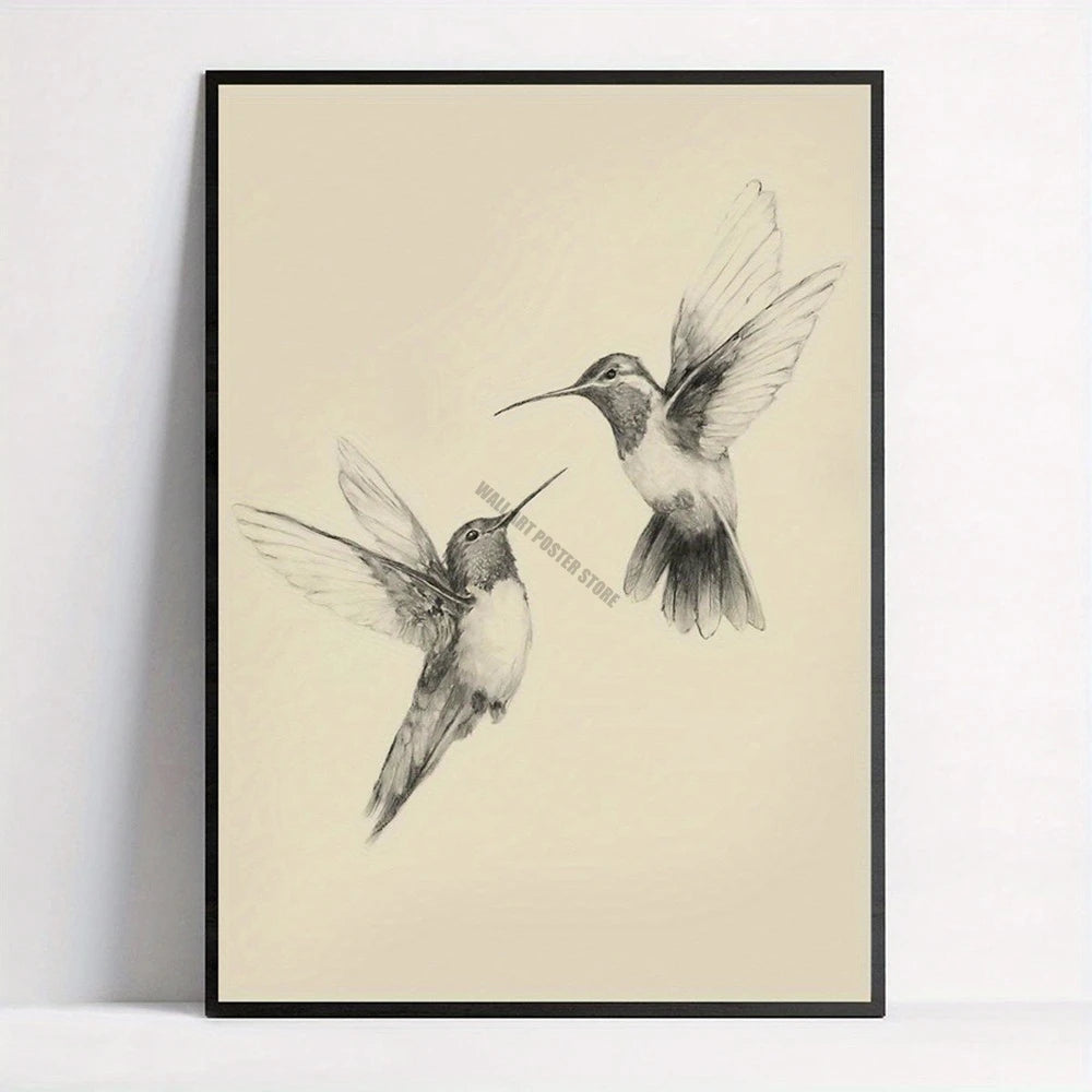 Vintage Bird Art Print - Canvas Poster